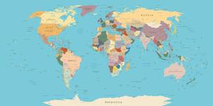 Obraz mapa světa s názvy
