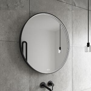 Nimco černé zrcadlo do koupelny s osvětlením 60 cm, stmívač ZPC 31000RVX-90