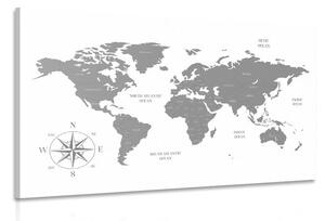 Obraz decentní mapa v šedém provedení - 60x40