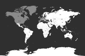 Obraz na korku moderní mapa s černobílým nádechem