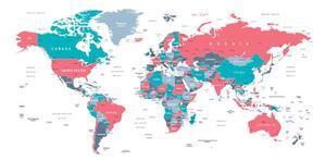 Obraz mapa světa s pastelovým nádechem