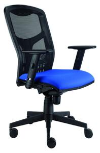 ALBA Kancelářská židle York síť [Fill 009, PP područky P41 výškově stavitelné, s pryží na tvrdou podlahu, hliníkový černý, synchro, bez podhlavníku]