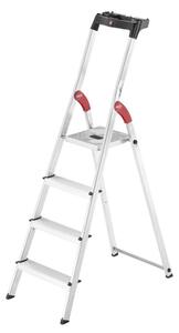 Hliníkové schůdky Hailo L60 3+1 příčka, nosnost 150 kg, 8160-407 2,85 m X 1,65 m
