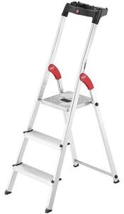Hliníkové schůdky Hailo L60 2+1 příčka, nosnost 150 kg, 8160-307 2,6 m X 1,43 m