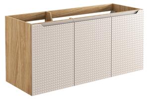 COMAD Závěsná skříňka pod umyvadlo - LUXOR 82-120-3D beige, šířka 120 cm, béžová/olejovaný dub