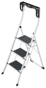 Ocelové skládací schůdky Hailo Comfortline 3 stupně K75 bílé, 999000495749