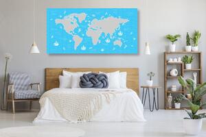 Obraz nebesky modrá mapa světa