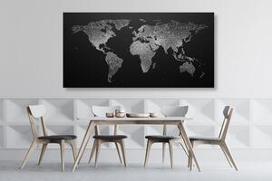 Obraz na korku noční černobílá mapa světa
