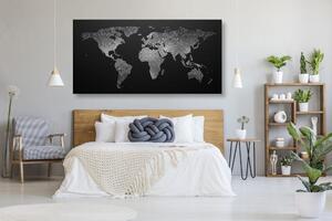 Obraz noční černobílá mapa světa
