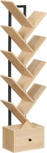 VASAGLE Designová knihovna Marelo 135 cm hnědá/černá