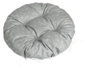 Bellatex Sedák Adéla prošívaný kulatý průměr 40 cm Pnoucí kvítek šedá, bílá