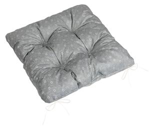 Bellatex Sedák Adéla prošívaný 40x40 cm prošívaný Pnoucí kvítek šedá, bílá