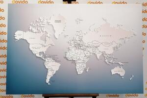 Obraz na korku mapa světa v originálním provedení