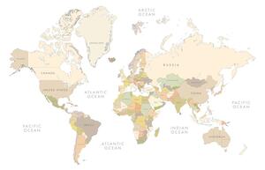 Obraz na korku mapa světa s vintage prvky