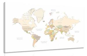 Obraz mapa světa s vintage prvky