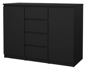 Komoda Simplicity 121 x 50 x 91 cm, černý mat