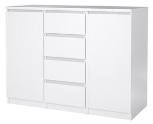 Komoda Simplicity 121 x 50 x 91 cm, bílý lesk