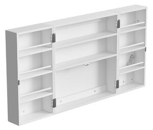 HOMCOM zamykatelná lékárnička, 2 dvířka, 11 přihrádek, 2 klíče, závěsná 53 × 20 × 53 cm, bílá | Aosom