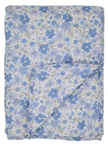 Prošívaný přehoz Aix Flowers/Sky Blue 130 × 180 cm