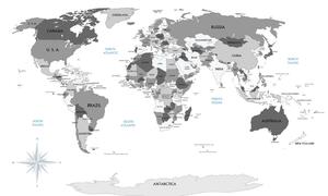Obraz na korku černobílá mapa s modrým kontrastem