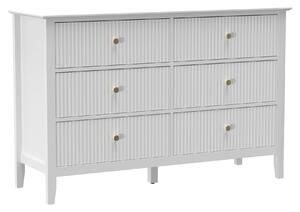 HOMCOM komoda se 6 zásuvkami, moderní úložný kabinet do obýváku, ložnice nebo předsíně, 100 × 40 × 78 cm, bílá | Aosom