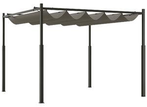 Outsunny zatahovací pergola 3 × 3 m – 180 g/m² polyester, UPF30+, magnetické upevnění, šedá | Aosom
