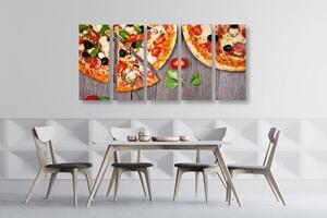 5-dílný obraz pizza