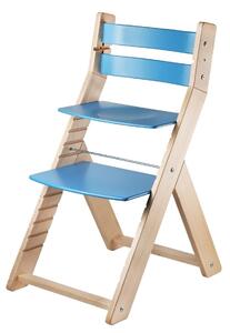 Wood Partner Rostoucí židle Sandy - natur lak / modrá