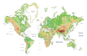 Obraz na korku klasická mapa světa s bílým pozadím