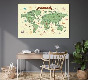 Obraz na korku originální mapa světa