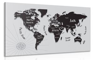 Obraz jedinečná černobílá mapa