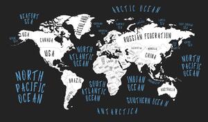 Obraz na korku mapa světa v moderním provedení