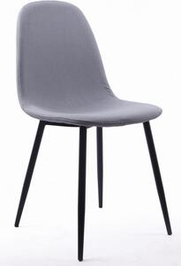 Set čtyř jídelních židlí DART světle šedé (černé nohy)
