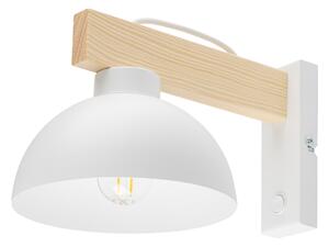 TK Lighting 4962 - Nástěnné dřevěné svítidlo Oslo white 1xE27, bílá/dřevo