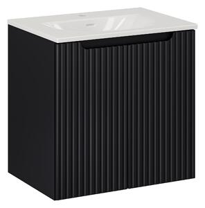 Comad Koupelnová skříňka s keramickým umyvadlem Nova Black II 60 cm - černá mat