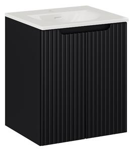 Comad Koupelnová skříňka s keramickým umyvadlem Nova Black II 50 cm - čerrná mat