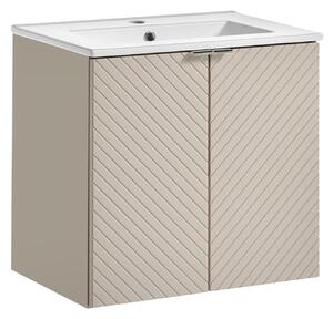 Comad Koupelnová skříňka s keramickým umyvadlem Viva Cashmere II 60 cm - kašmír
