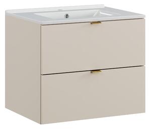 Comad Koupelnová skříňka s keramickým umyvadlem Dalia Cashmere 60 cm - kašmír