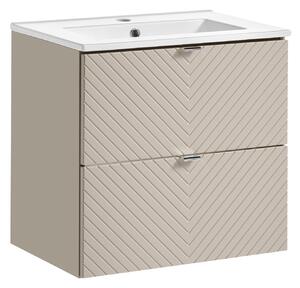 Comad Koupelnová skříňka s keramickým umyvadlem Viva Cashmere 60 cm - kašmír