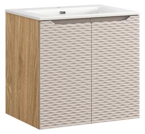 Comad Koupelnová skříňka s keramickým umyvadlem Ocean Beige 60 cm - béžová