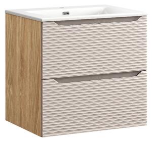 Comad Koupelnová skříňka s keramickým umyvadlem Ocean Beige II 60 cm - béžová