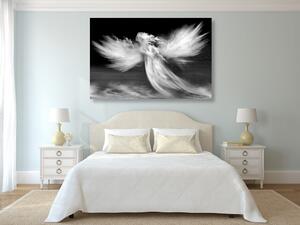 Obraz podoba anděla v oblacích v černobílém provedení Varianta: 120x80