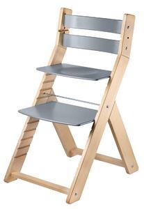 Wood Partner Rostoucí židle Sandy - natur lak / šedá