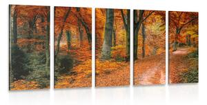 5-dílný obraz les v podzimním období