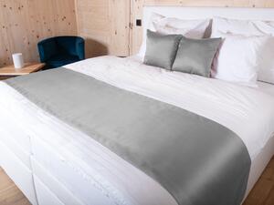 Biante Saténový přehoz/běhoun na postel Satén LUX-002 Světle šedý Na míru