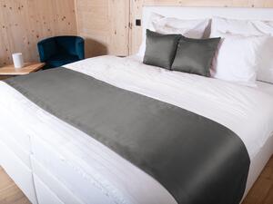 Biante Saténový přehoz/běhoun na postel Satén LUX-004 Šedohnědý 60x240 cm