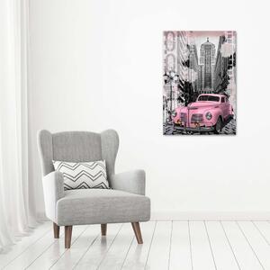 Foto obraz na plátně do obýváku Růžové auto pl-oc-70x100-f-71205582