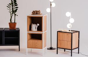 Nordic Design Noční stolek Skipo se zásuvkami 60 x 45 cm s dubovým dekorem