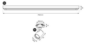 Brilagi - Bodové svítidlo v lištovém systému HUSKY 6xGU10/10W/230V bílá