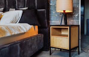 Nordic Design Noční stolek Skipo se zásuvkou 60 x 45 cm s dubovým dekorem